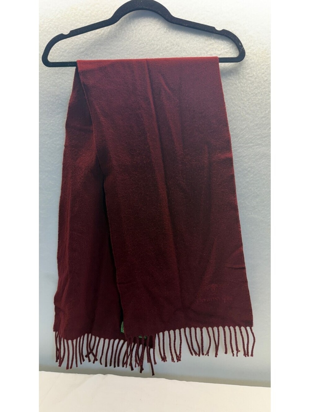 Christian Mode 100% Pure Cashmere Scarf Made in France Burgundy E-3